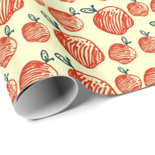 Red Apples Doodle Mönster Presentpapper