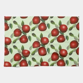 Red Apples Fruit Gingham Kökshandduk