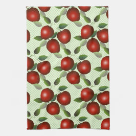 Red Apples Fruit Gingham Kökshandduk