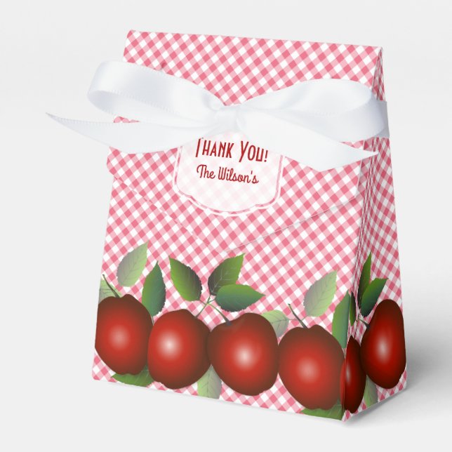 Red Apples Fruit Gingham Presentaskar (Framsidan Sidan)