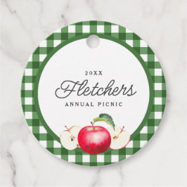 Red Apples & Grönt Gingham Anpassningsbar Gåvor Etiketter