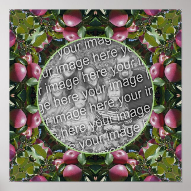 Red Apples Nature Art Ram Skapar ditt eget foto Poster (Framsidan)