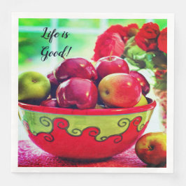 Red Apples och Ro Life är Bra Dinner Napkin Pappersservett