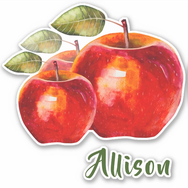 Red Apple's Personlig Namn Sticker Klistermärken (Framsida)