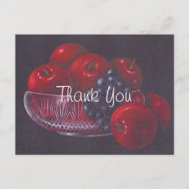 Red Apples still Life Oljemålning Tack Vykort