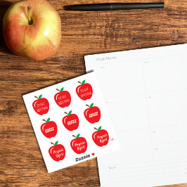 Red Apples Teacher Planner Sticker Pack Klistermärken