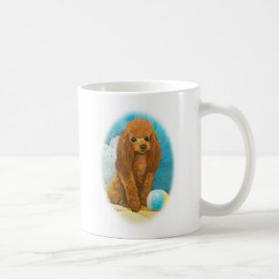 Red Apricot Pudel med Boll Kaffemugg