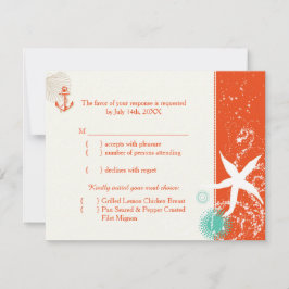 Red Aqua Ivory Nautical Bröllop Meal Choice OSA