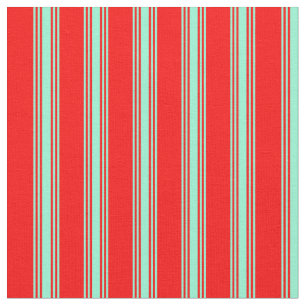 Red & Aquamarine Färgad Stripe Mönster Tyg