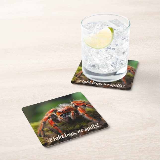 🕷️ Red Arachnid Marvel Underlägg Papper Kvadrat (Insitu)