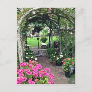 Red Arch och blommor, Victoria, British Columbia. Vykort