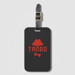 Red Argentine Tango Fedora Hat och Bowtie Bagagebricka