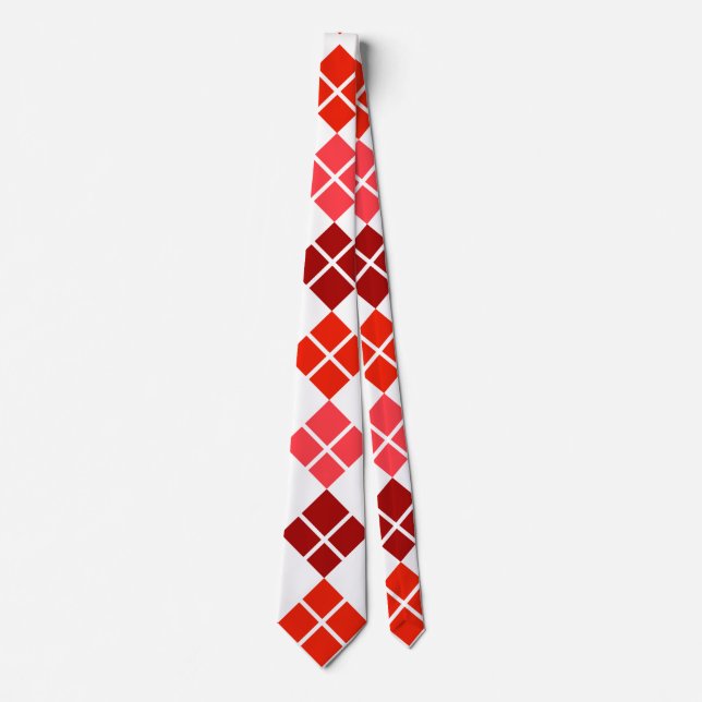 Red Argyle Anpassningsbar Tie Slips (Framsida)