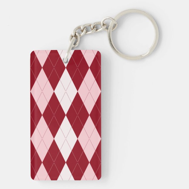 Red Argyle Crimson Rosa Small Diamond Shape (Baksidan)