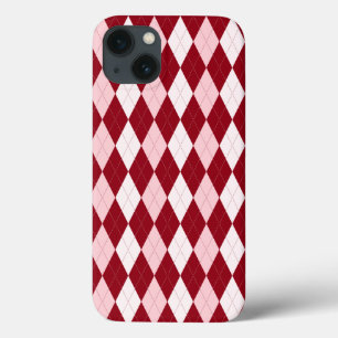 Red Argyle Crimson Rosa Small Diamond Shape