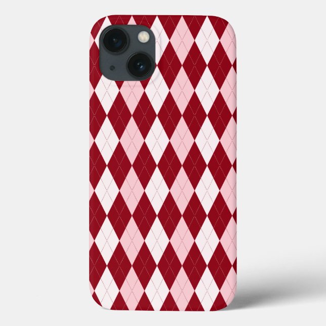 Red Argyle Crimson Rosa Small Diamond Shape (Baksida)