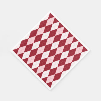 Red Argyle Crimson Rosa Small Diamond Shape Pappersservett