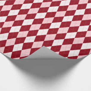 Red Argyle Crimson Rosa Small Diamond Shape Presentpapper