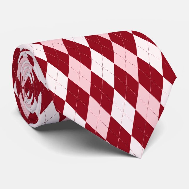 Red Argyle Crimson Rosa Small Diamond Shape Slips (Rullad)