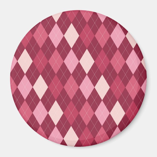 Red argyle mönster magnet (Framsidan)