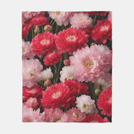 Red Armeria Blommigt Fleece Blanket - Luxurious Hi