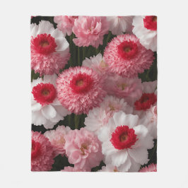 Red Armeria Blommigt Fleece Blanket - Luxurious Hi