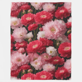 Red Armeria Blommigt Fleece Blanket - Luxurious Hi