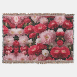 Red Armeria Blommigt Fleece Blanket - Luxurious Hi Filt