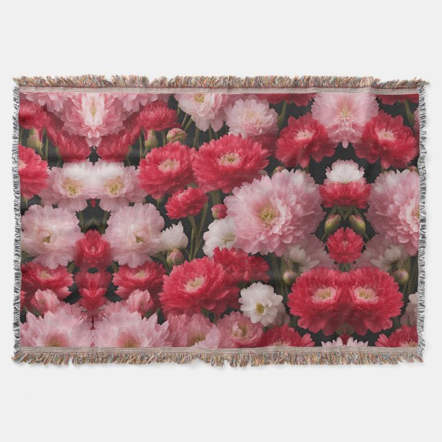 Red Armeria Blommigt Fleece Blanket - Luxurious Hi Filt (Framsidan)