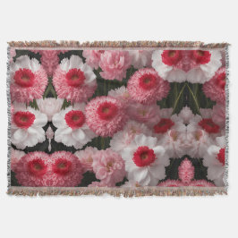 Red Armeria Blommigt Fleece Blanket - Luxurious Hi Filt
