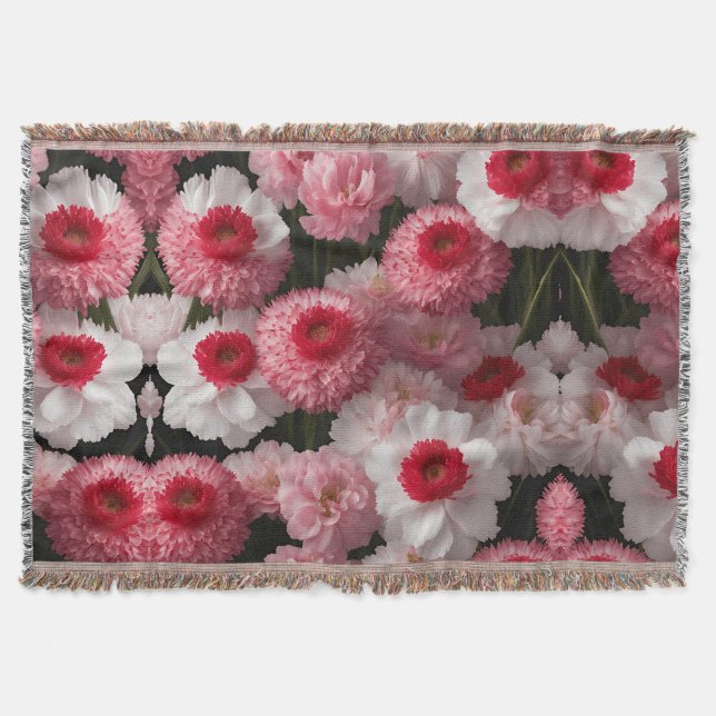 Red Armeria Blommigt Fleece Blanket - Luxurious Hi Filt (Framsidan)