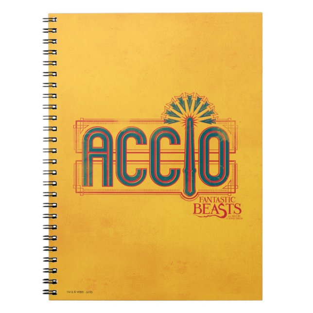 Red Art Deco ACCIO™ Spell Graphic Anteckningsbok Med Spiral (Framsidan)