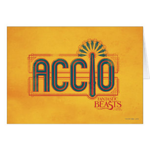 Red Art Deco ACCIO™ Spell Graphic Hälsningskort