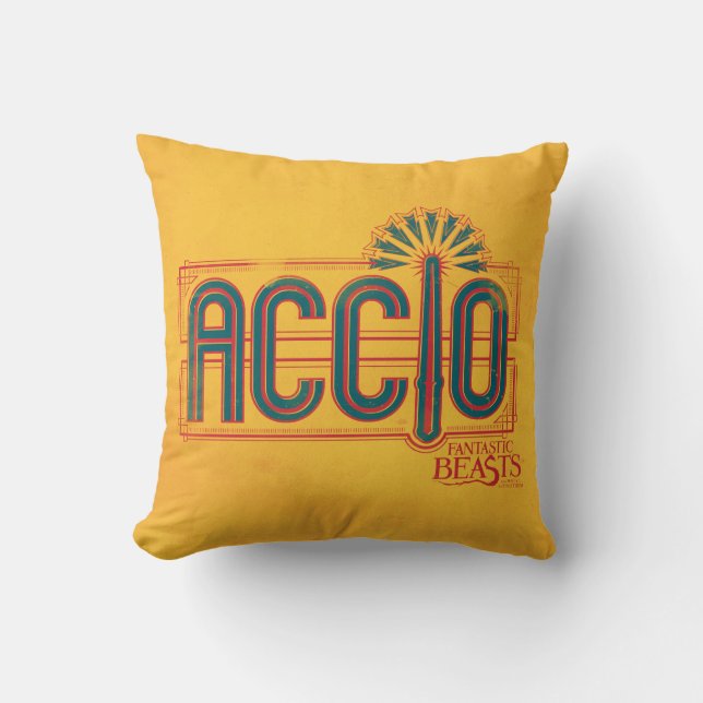 Red Art Deco ACCIO™ Spell Graphic Kudde (Framsida)