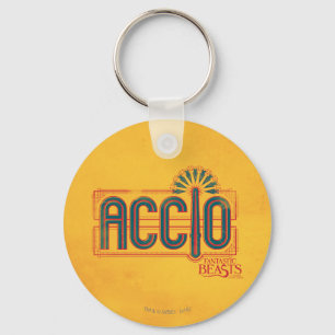 Red Art Deco ACCIO™ Spell Graphic Nyckelring