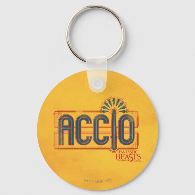 Red Art Deco ACCIO™ Spell Graphic Nyckelring (Framsida)