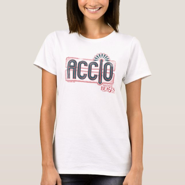 Red Art Deco ACCIO™ Spell Graphic T-shirt (Framsida)