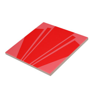 Red Art Deco Design Kakelplatta