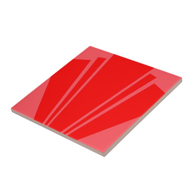 Red Art Deco Design Kakelplatta (Sidan)