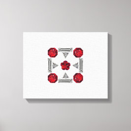Red Art Deco Mönster Canvastryck