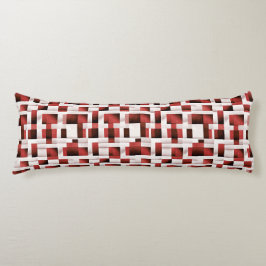 Red Artistic Checkered Motif | Geometric Mönster Kroppskudde