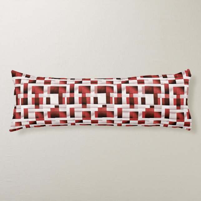 Red Artistic Checkered Motif | Geometric Mönster Kroppskudde (Framsidan)