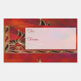 Red as Flame Gift Märkre Stickers Rektangulärt Klistermärke