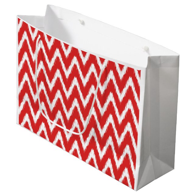 Red Asian Moods Ikat Chevrons (Framsidan Vinklad)