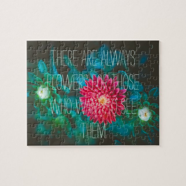 Red aster blomma pussel (Horisontell)