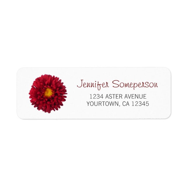 Red Aster Returadress Etikett (Framsidan)