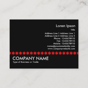 Red Asterisk Line - Black Visitkort
