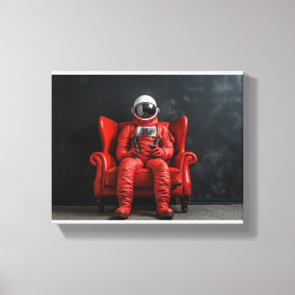 Red Astronaut Canvastryck