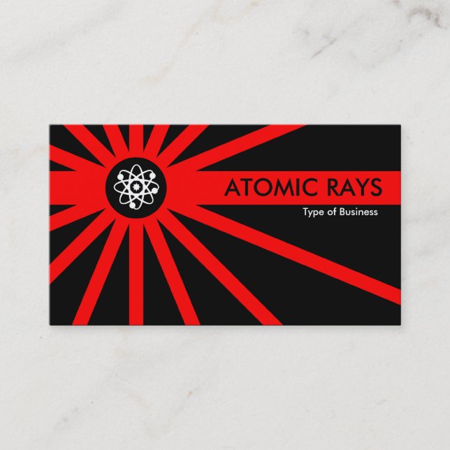 Red Atomic Rays Visitkort (Framsida)