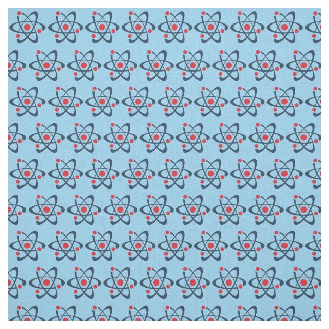 Red Atoms Tiled Design Fabric Tyg (Provkarta)
